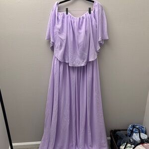 Lavender Off-Shoulder formal dress